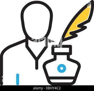 Icon for writer,amanuensis Stock Vector