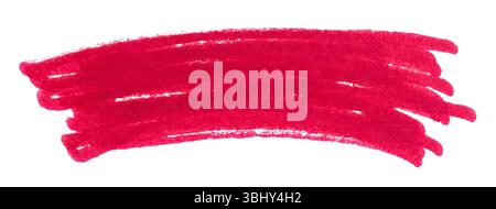 Grunge Red Marker Pen Hand-Drawn Line Strokes Isolated on White Background Stock Photo