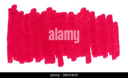 Grunge Red Marker Pen Hand-Drawn Line Strokes Isolated on White Background Stock Photo