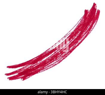 Grunge Red Marker Pen Hand-Drawn Line Strokes Isolated on White Background Stock Photo