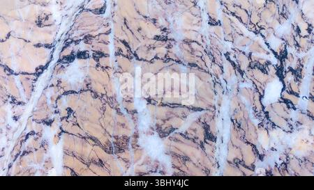 Detailed Marble Texture with brown, White, and Black Veins Stock Photo