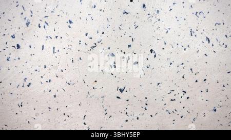 Abstract White Surface with Blue Speckles, Terrazzo-like Texture Stock Photo