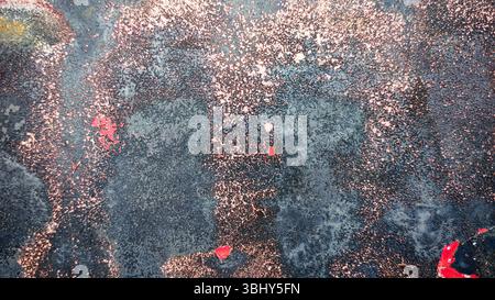 Degraded Car Surface, Peeling Paint and Rust Texture Stock Photo