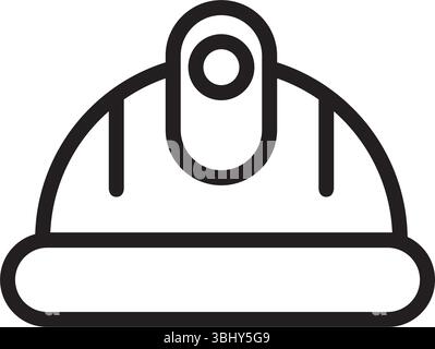helmet safety icon line vector design in trendy style Stock Vector