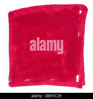 Grunge Red Marker Pen Hand-Drawn Square Isolated on White Background Stock Photo