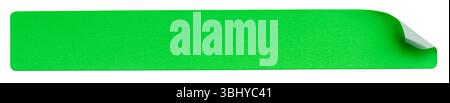 fluorescent neon green rectangular paper sticker label isolated on white background Stock Photo