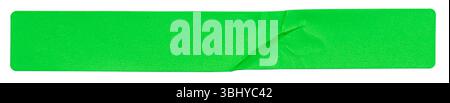 fluorescent neon green rectangular paper sticker label isolated on white background Stock Photo