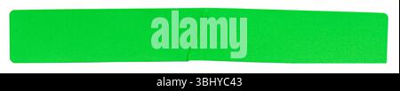 fluorescent neon green rectangular paper sticker label isolated on white background Stock Photo