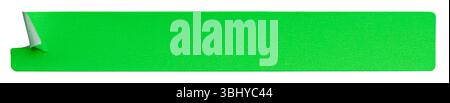 fluorescent neon green rectangular paper sticker label isolated on white background Stock Photo