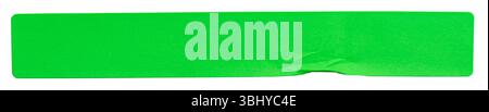 fluorescent neon green rectangular paper sticker label isolated on white background Stock Photo