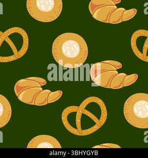 Seamless pattern of baked goods  Stock Vector