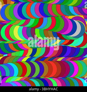 A colorful pattern of circles in various shades of rainbow colors. The circles are arranged in a way that creates a sense of movement and energy. Scen Stock Photo