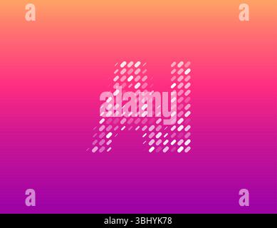 Futuristic AI logo with digital chip, neural brain, chat dots and energy matrix. Smart assistant symbol for tech, science, medicine, music, startup or Stock Vector