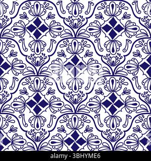line scribble scallop repeat pattern Stock Vector