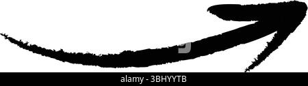 Simple hand-drawn vector arrow marker ink stroke. Ideal for highlighting, design accents, and directional graphics. Stock Vector