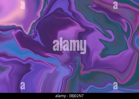 Abstract background with dynamic neon purple and blue swirls, creating a mesmerizing and fluid visual effect. Perfect for modern and digital design pr Stock Photo