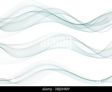 Abstract vector background, transparent waved lines for brochure, website, flyer design. Color smoke wave. Stock Vector