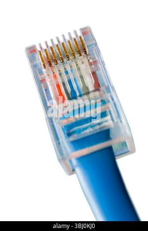 Internet wire close up isolated on a white background Stock Photo