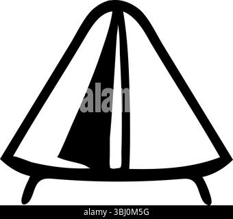 Simple Camping Tent Icon - Outdoor Adventure and Recreation Symbol Stock Vector