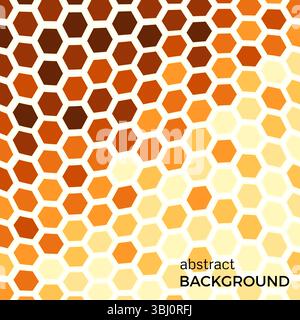 Abstract background with orange hexagons elements.  Vector illustration. Stock Vector