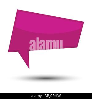 Pink cartoon comic balloon speech bubble without phrases and with shadow. Vector illustration. Stock Vector