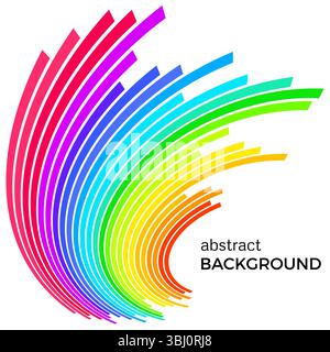 Abstract background with colorful rainbow lines. Colored circles with place for your text  on a white background. Stock Vector