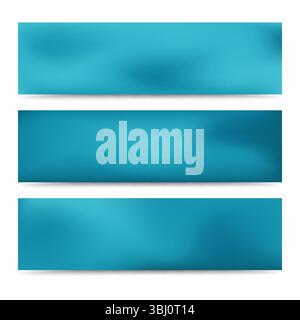 Smooth abstract blurred gradient blue banners set. Abstract Creative multicolored background. Vector illustration Stock Vector