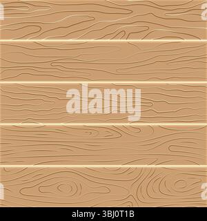 Wood texture background. Five wooden boards in flat design. Vector illustration Stock Vector