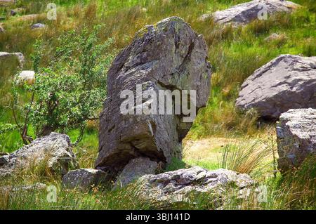 Broken Rock, Snowdonia National Park, Wales Stock Photo