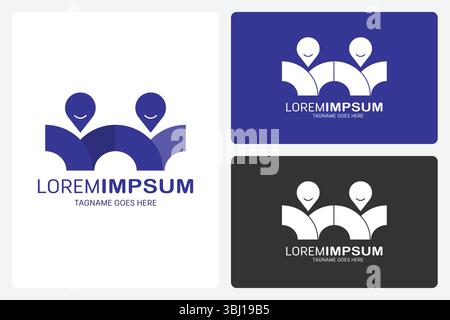 P2P delivery service Logo Template. This logo represent a peer to peer delivery service. Stock Vector