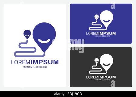 P2P delivery service Logo Template. This logo represent a peer to peer delivery service. Stock Vector