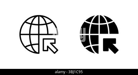 Web Link Icon Set. A black icon of a web link symbol, representing online connections. Stock Vector