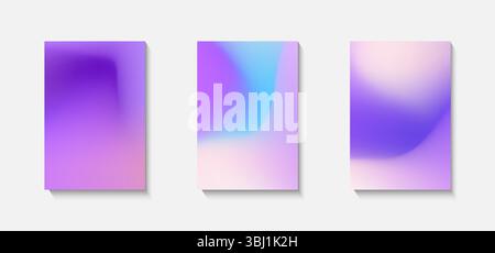 A set of light, modern backgrounds featuring soft, abstract blurred gradients in vibrant pastel tones. collection for brochures, posters, banners, fly Stock Vector