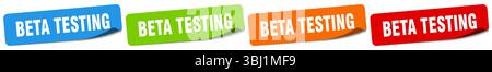beta testing sticker. beta testing sticker set isolated on white background Stock Vector