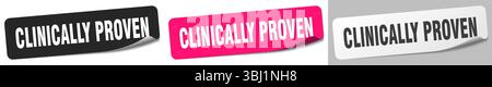 clinically proven sticker. clinically proven sticker set isolated on white background Stock Vector
