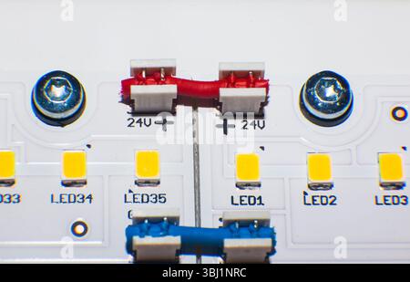 LED Lamp Chip. LED Diode. LED lamp close-up. Stock Photo