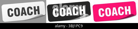 coach sticker. coach rectangular label isolated on white background ...