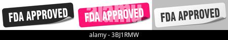 fda approved sticker. fda approved sticker set isolated on white background Stock Vector