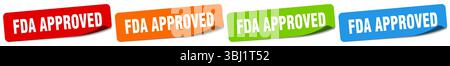 fda approved sticker. fda approved sticker set isolated on white background Stock Vector