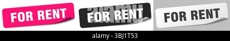 for rent sticker. for rent sticker set isolated on white background Stock Vector