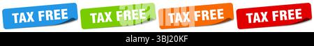 tax free sticker. tax free sticker set isolated on white background Stock Vector