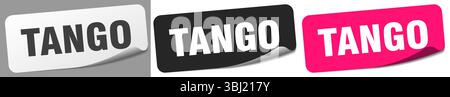 tango sticker. tango sticker set isolated on white background Stock Vector
