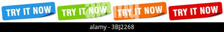 try it now sticker. try it now sticker set isolated on white background Stock Vector