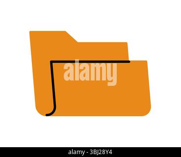 Computer folder, new empty file icon, folder with paper documents, yellow office file with business docs, data report, business bureaucracy. Stock Vector
