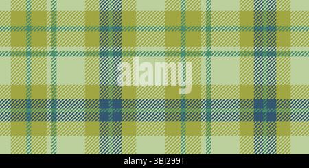 A seamless tartan plaid pattern featuring green and yellow tones with navy accents. Perfect for textile design, fashion, creative projects, and decora Stock Vector