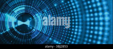 Technology design data and network connection visual business background with geometric shapes Stock Vector