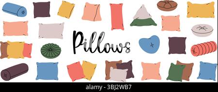 Orthopedic pillows. Comfortable pillows for sleeping. Vector illustration. Stock Vector