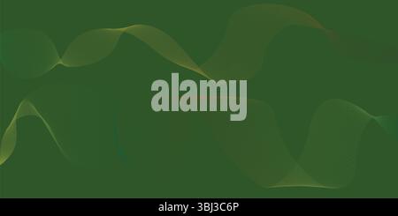 Green Abstract Background with Waves Modern Flowing Design for Digital Projects Stock Vector