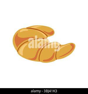 Hand Drawn Croissant, Flat Vector Illustration  Stock Vector