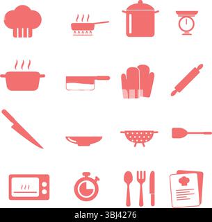 Cooking icons set on white background Stock Vector